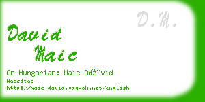 david maic business card